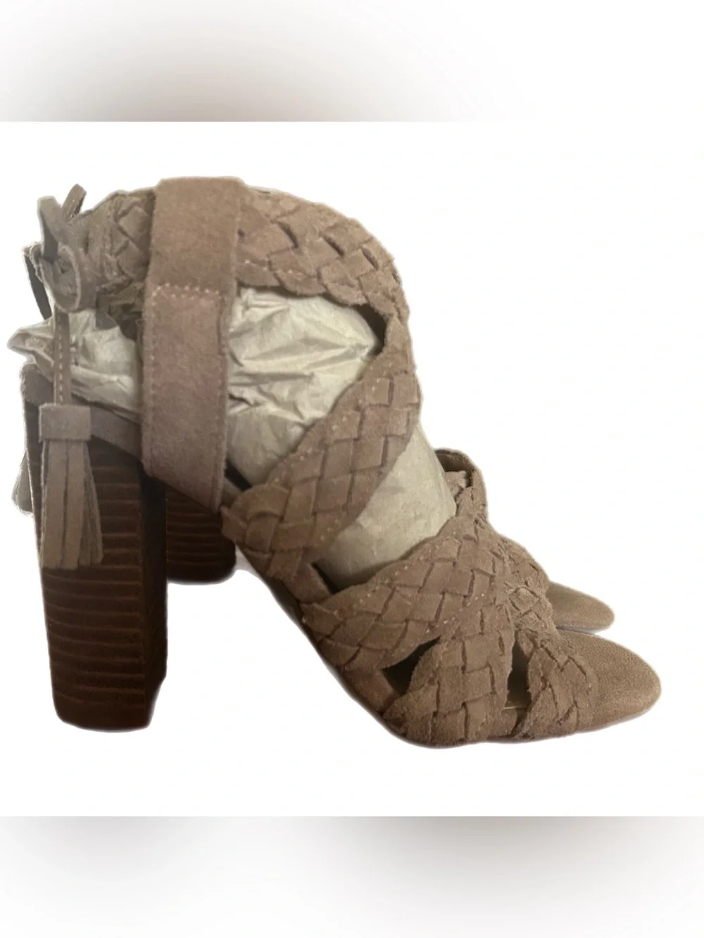 BCBGeneration Ledina braided suede ankle tie‎ heels Brand new size 6!M